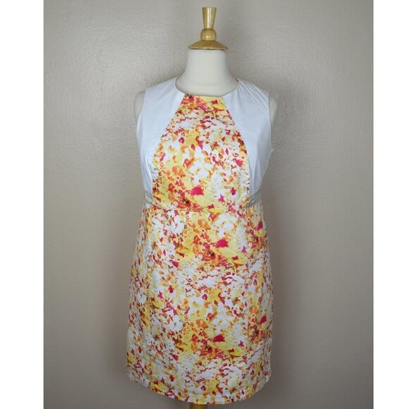 Calvin Klein Printed Color Block Sheath Dress - Picture 1 of 7